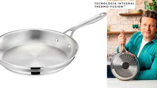 Sartén de acero inoxidable Tefal Jamie Oliver sin revestimiento