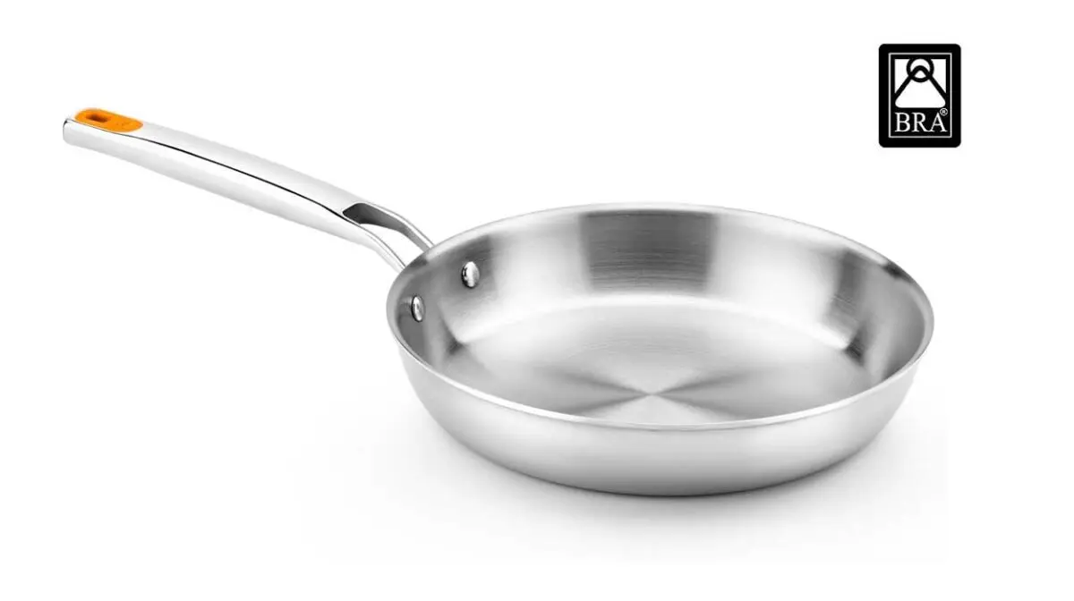 Sartén Bra Efficient Inox Triply sin antiadherente de 18 cm