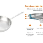 sartén de acero inoxidable Amazon Basics de 30 cm con tecnología tri Ply