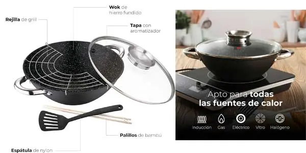 Sartén Wok Renberg Wasabi oferta