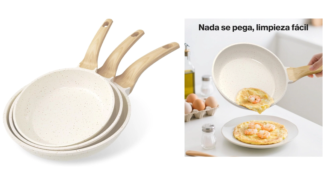 sartenes Yashe antiadherentes con revestimiento de granito