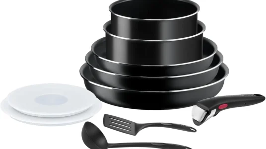 Juego de sartenes y cazos Tefal Ingenio Easy On con mango extraíble y accesorios, apto para horno y lavavajillas
