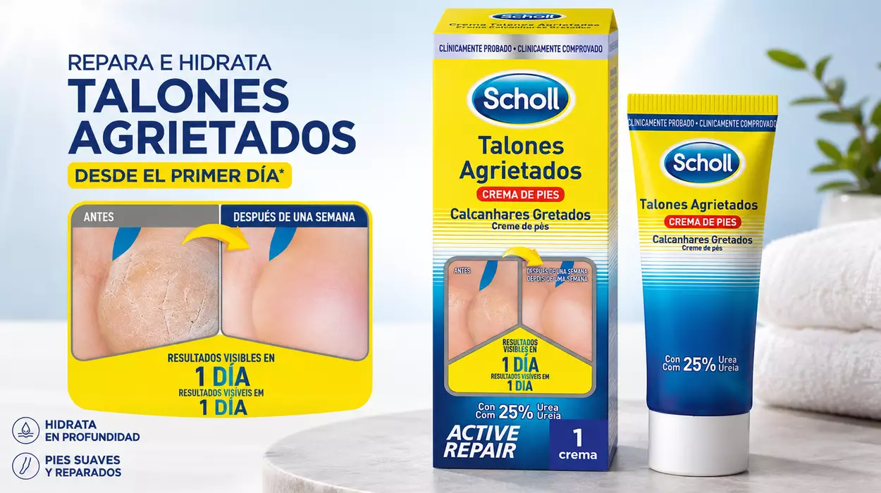 Crema de pies Scholl para talones agrietados con urea y queratina en Amazon