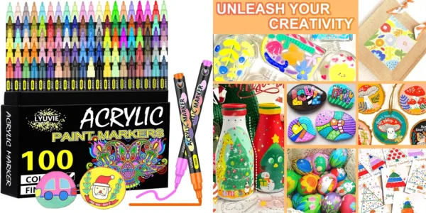 Estuche de 100 Rotuladores Lyuvie de doble punta