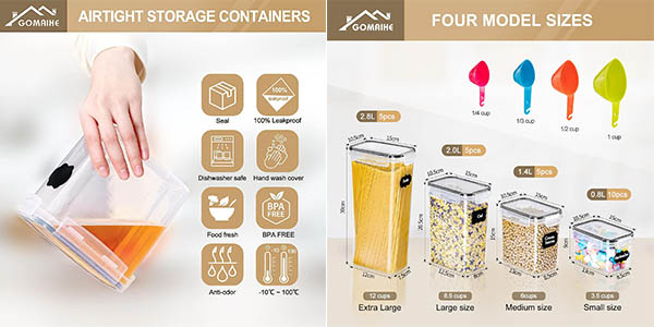 Set de 25 botes de cocina GoMaihe
