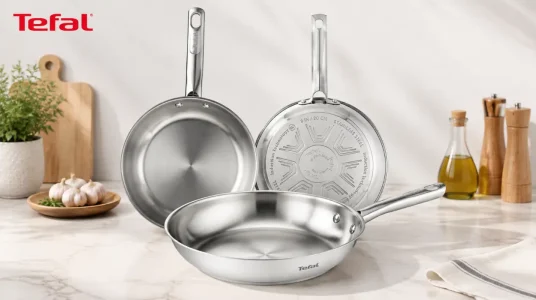 Juego de 3 sartenes Tefal Duetto On de acero inoxidable