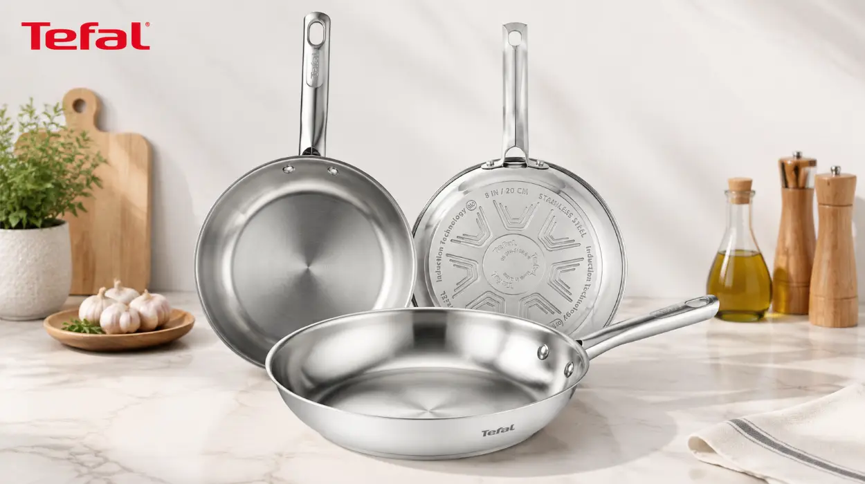 Juego de 3 sartenes Tefal Duetto On de acero inoxidable
