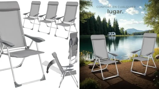 Conjunto de 4 sillas de jardín TecTake