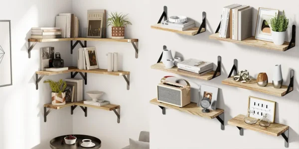 Pack de 6 estantes flotantes de madera Pipishell
