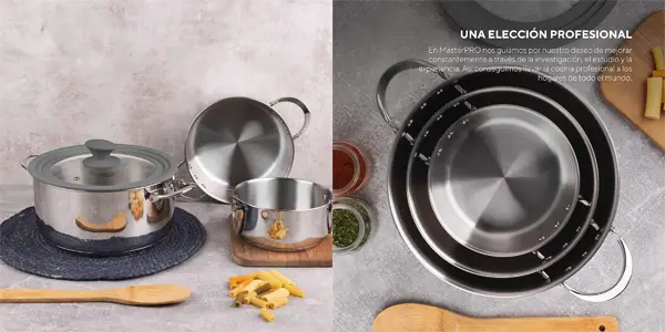 Batería de cocina MasterPRO Foodies de 4 piezas
