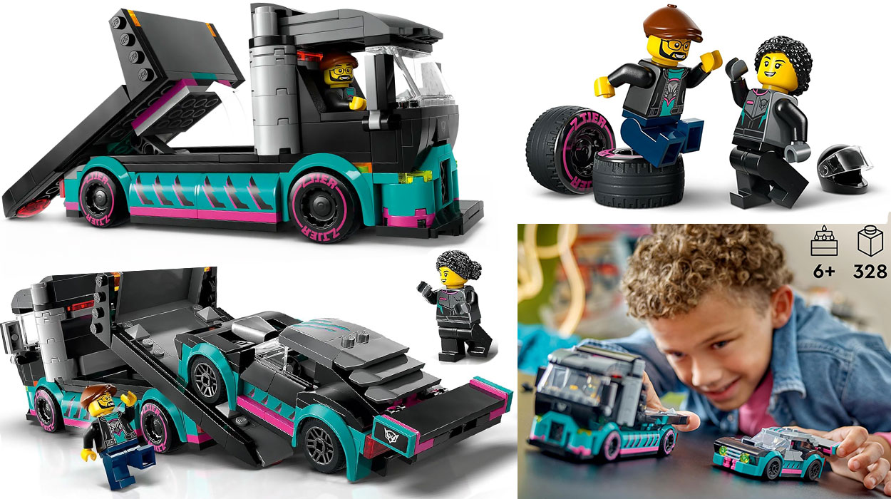 Set Coche de Carreras y Camión de Transporte de LEGO City barato