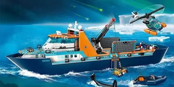 Set de construcción Exploradores del Ártico: Barco estilo LEGO