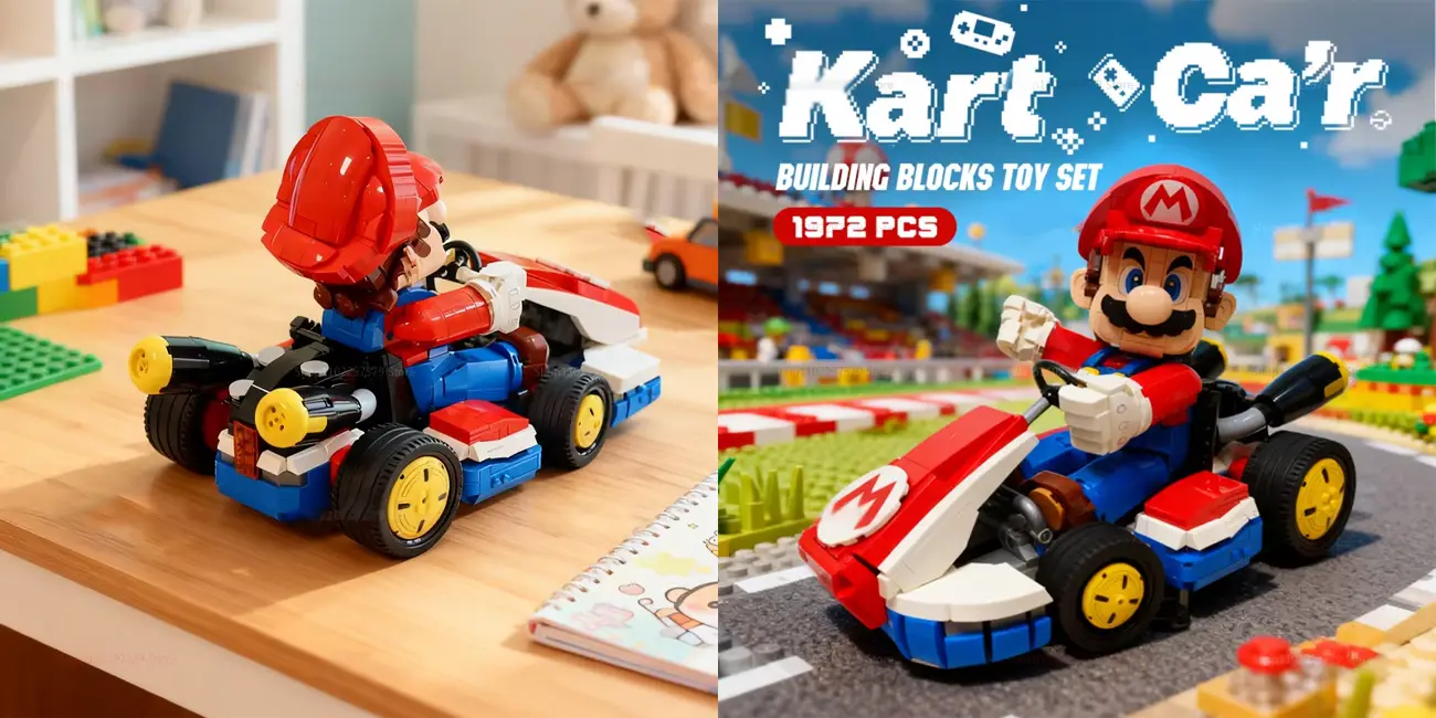 Set de construcción Mario Kart de 1972 piezas estilo LEGO
