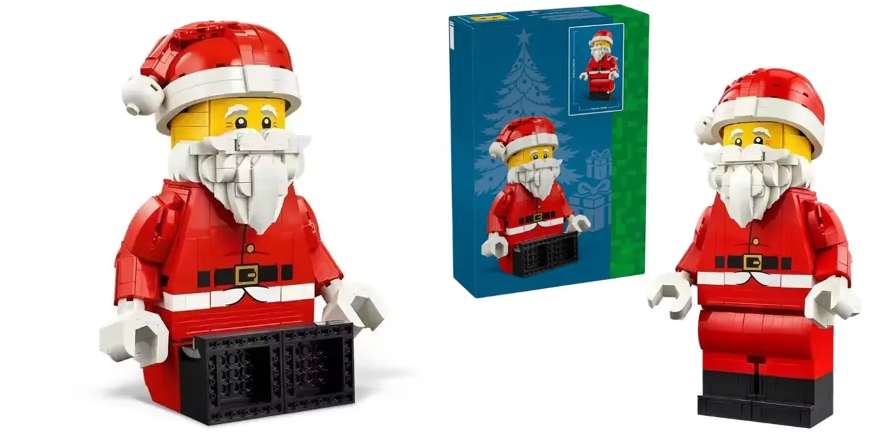 Minifigura Gigante de Papá Noel tipo LEGO