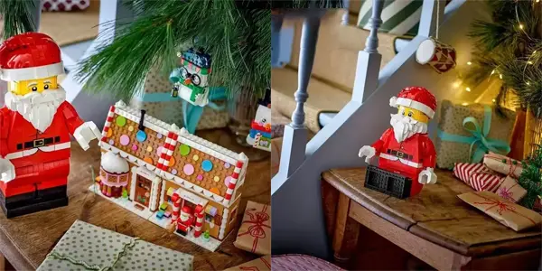 Minifigura Gigante de Papá Noel tipo LEGO