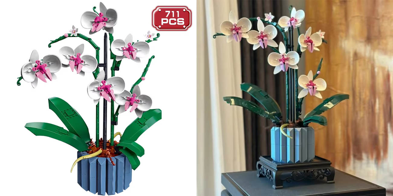 Set de construcción Orquídeas estilo LEGO