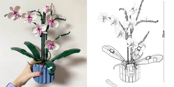Set de construcción Orquídeas estilo LEGO