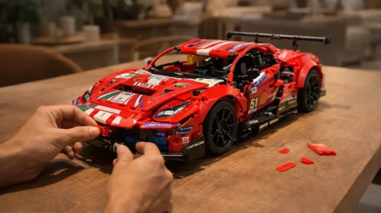 Set de construcción coche de carreras Ferrari 488GTE tipo LEGO