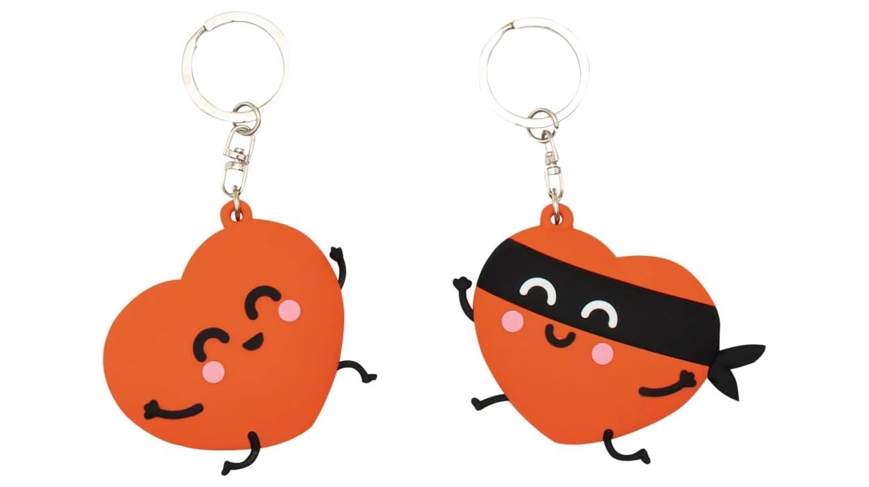 set de 2 llaveros Mr. wonderful corazón y corazón bandido