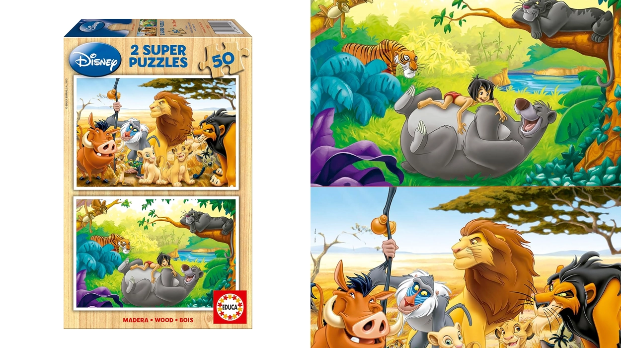 set de 2 puzles infantiles de madera Educa Animal Friends Disney
