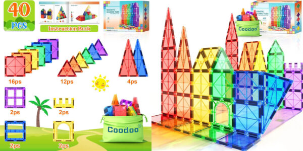 Kit de construcción magnético de 40 piezas