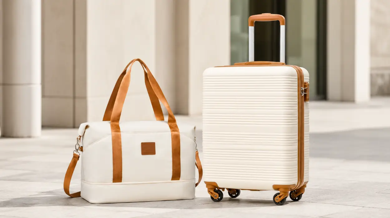 Set Maleta de cabina de 55 x 40 x 20 cm para Easyjet y Ryanair, y bolsa de viaje de 45 x 36 x 20 cm
