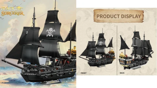 set de construcción Barco Pirata Negro tipo LEGO de 1424 piezas