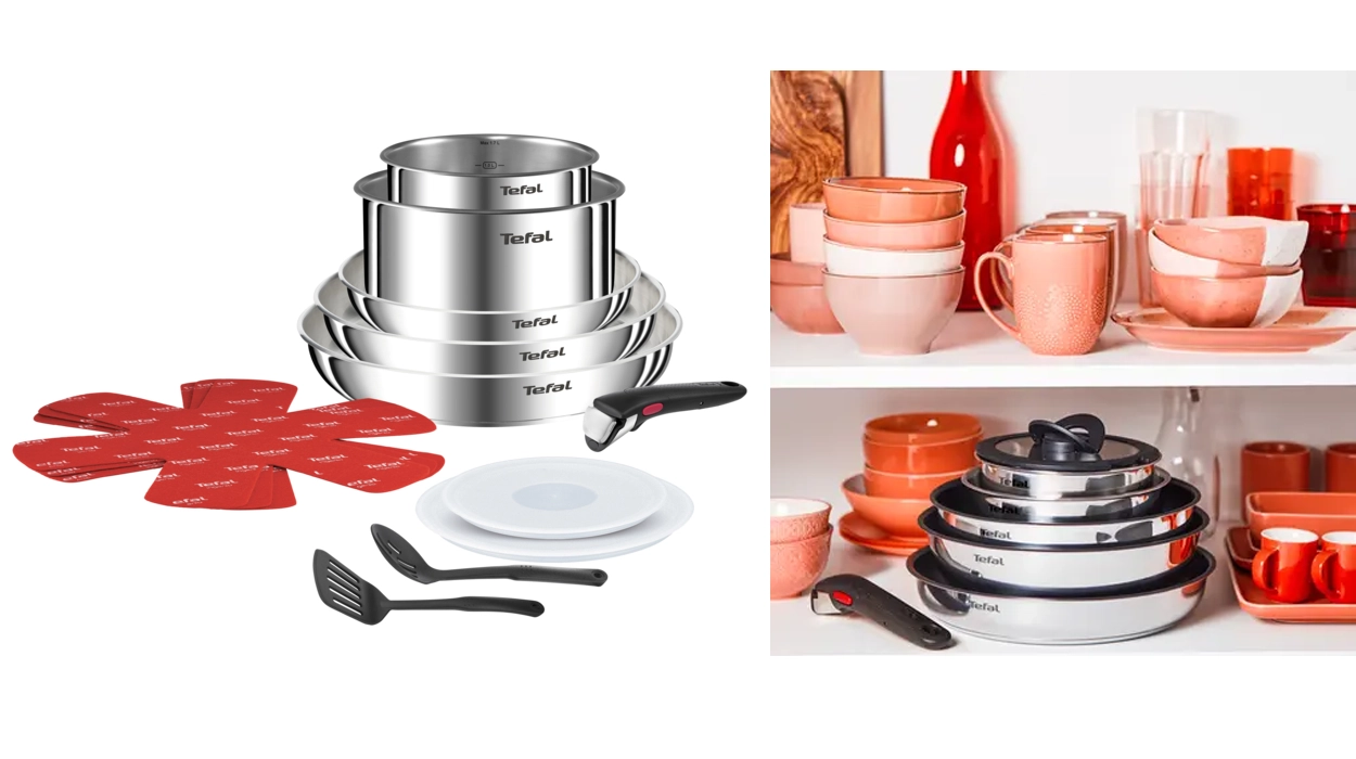 set de sartenes y ollas Tefal Ingenio de 13 piezas con mango extraíble