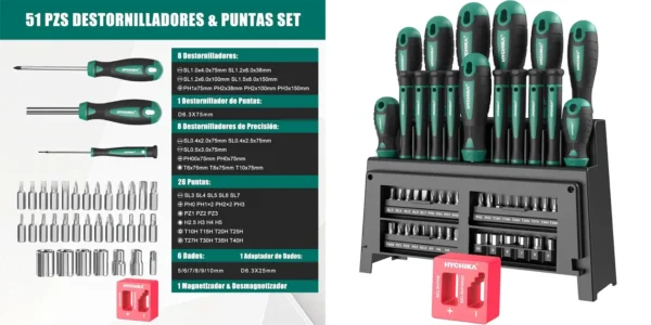 Set de destornilladores HYCHIKA de 51 piezas