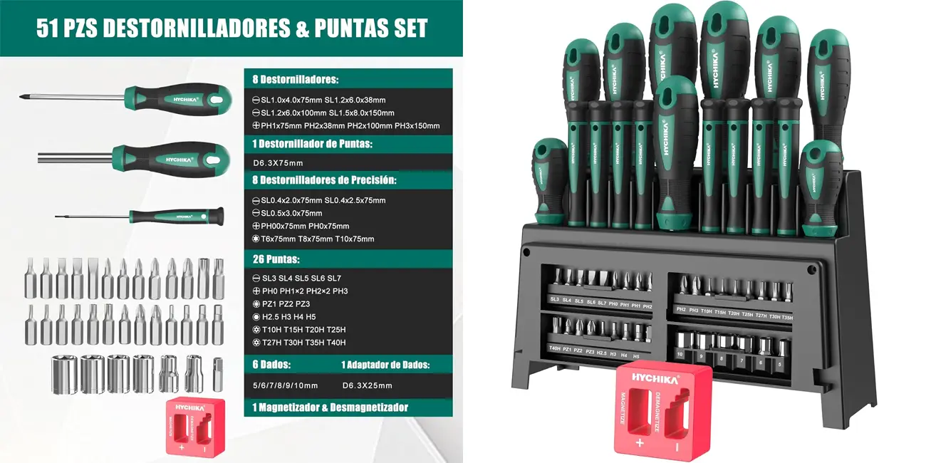 Set de destornilladores HYCHIKA de 51 piezas