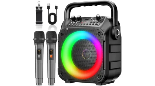 Set de karaoke Ankuka con altavoz y 2 micrófonos