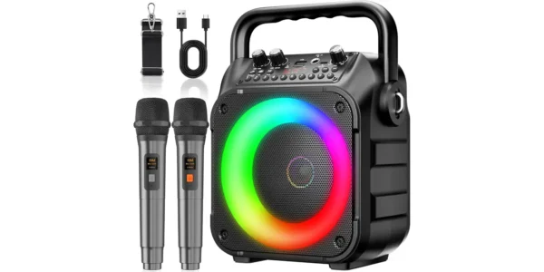 Set de karaoke Ankuka con altavoz y 2 micrófonos