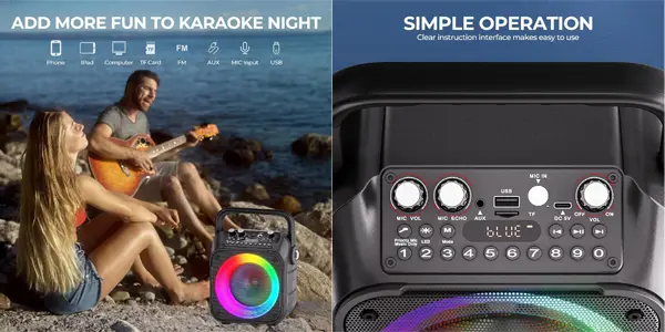 Set de karaoke Ankuka con altavoz y 2 micrófonos