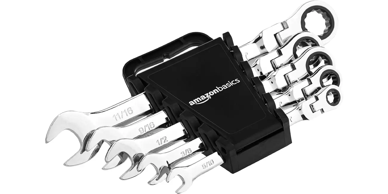 Juego de llaves de trinquete Amazon Basics de 5 piezas