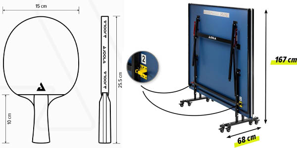 Conjunto mesa de ping-pong JOOLA con 2 palas y 3 pelotas