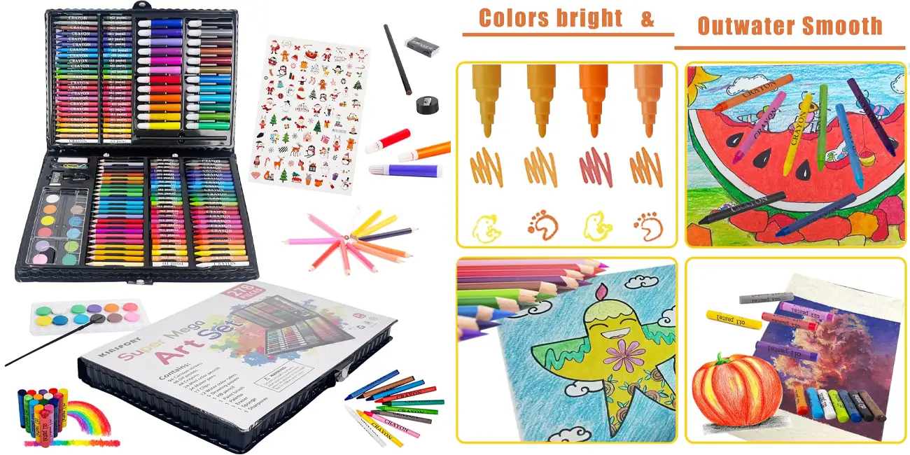 Maletín de pintura infantil KINSPORY de 278 piezas