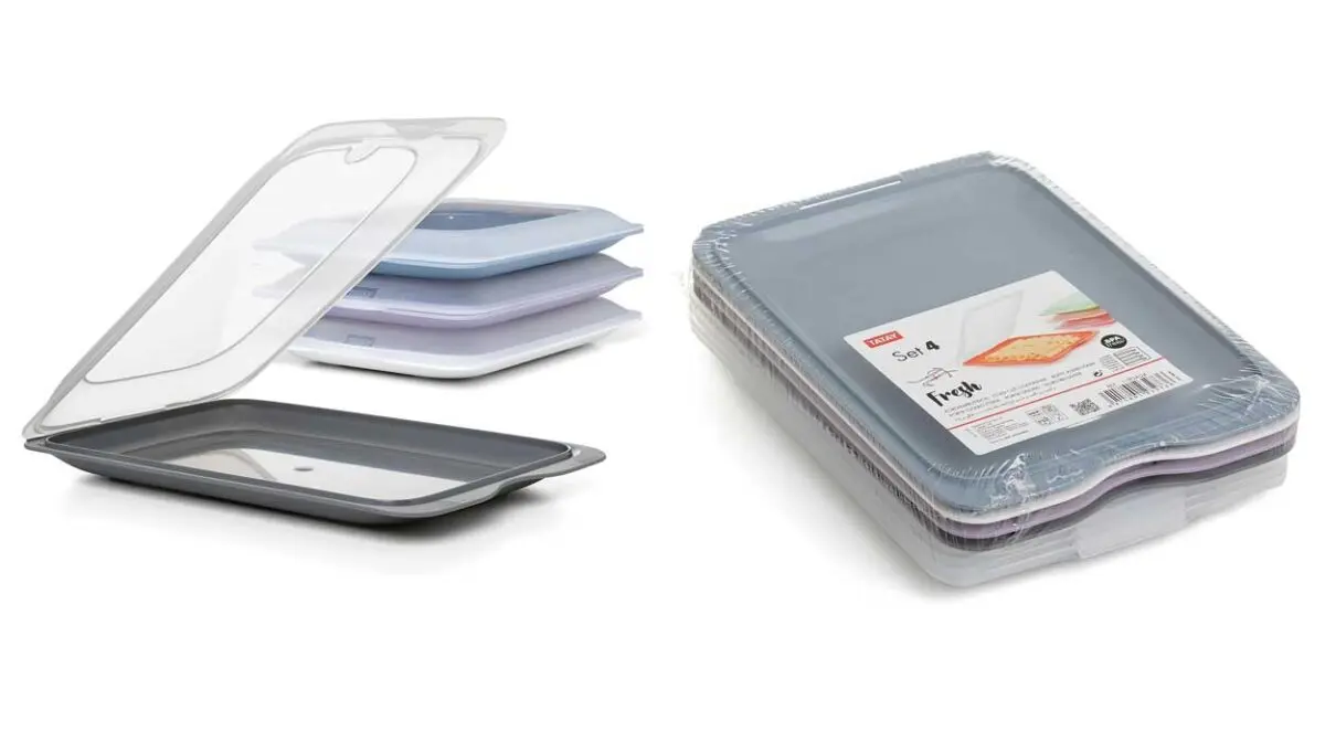 Set x4 Porta fiambres Tatay apilables y reutilizables