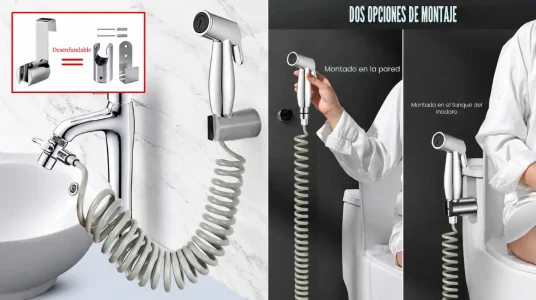 Set pulverizador de bidé con desviador de grifo M22/M24 y manguera extensible