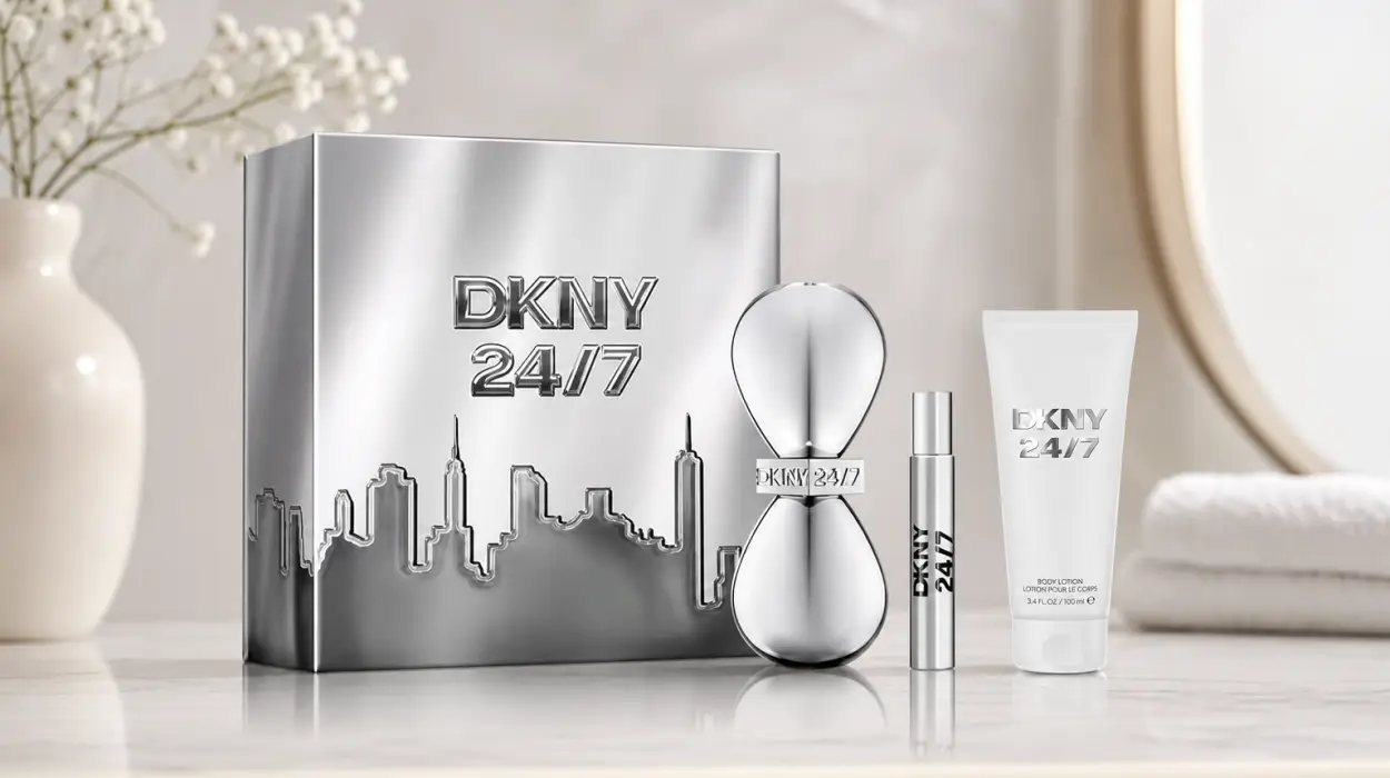 Set regalo DKNY 24/7 para mujer con Eau de Parfum, formato viaje y loción corporal