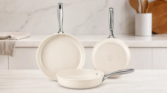Set de sartenes antiadherentes Koch Kode de cerámica con mangos de acero inoxidable para inducción