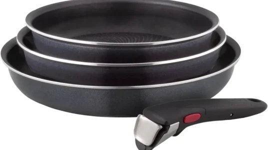 Juego de sartenes Tefal Ingenio Enjoy de 22/24/28 cm con mango extraíble y revestimiento antiadherente