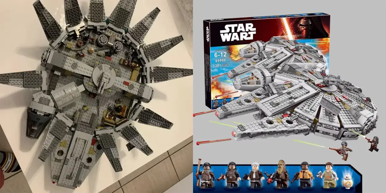 Halcón Milenario de Star Wars tipo LEGO