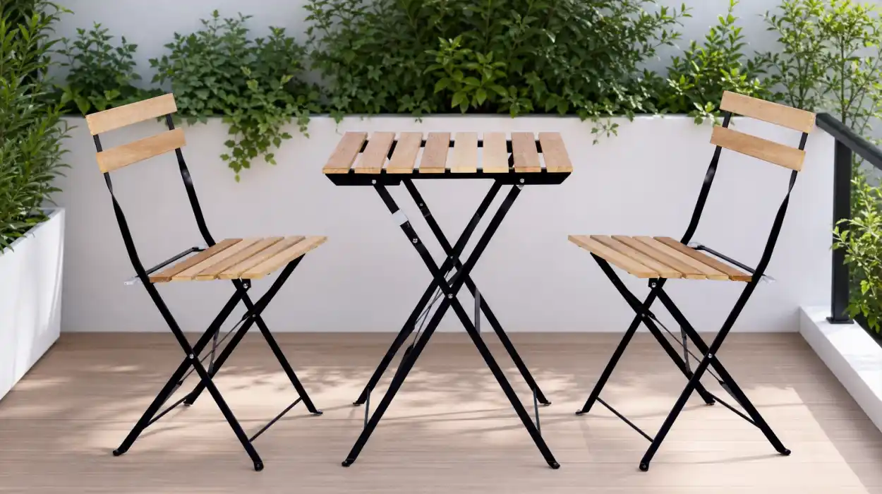 Set T-LoVendo de 3 muebles de mesa y 2 sillas plegables