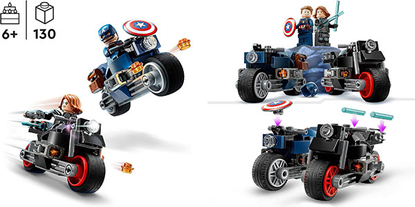 Set Viuda Negra y Capitán América en moto de LEGO Marvel barato