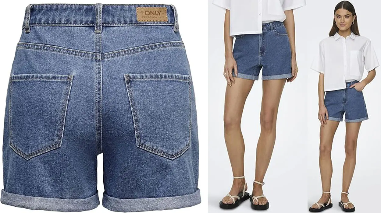 Shorts vaqueros Only Onlvega de cintura alta para mujer baratos