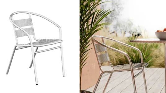 silla de aluminio Stack gris barata