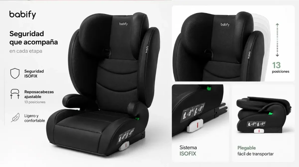 Máxima seguridad y comodidad con la silla de coche Babify FlexiFit con 13 posiciones ajustables