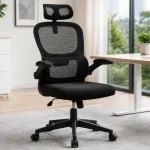 Silla de oficina ergonómica con malla transpirable y reposacabezas ajustable