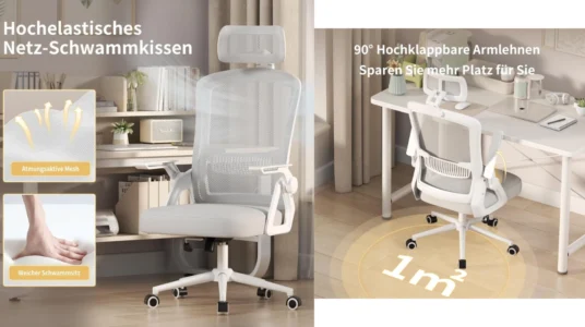 silla de oficina ergonómica con respaldo de malla