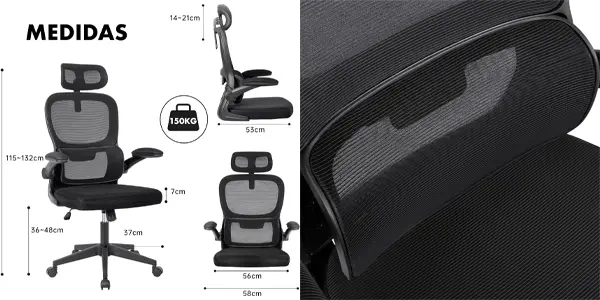 Silla de oficina ergonómica T-LoVendo